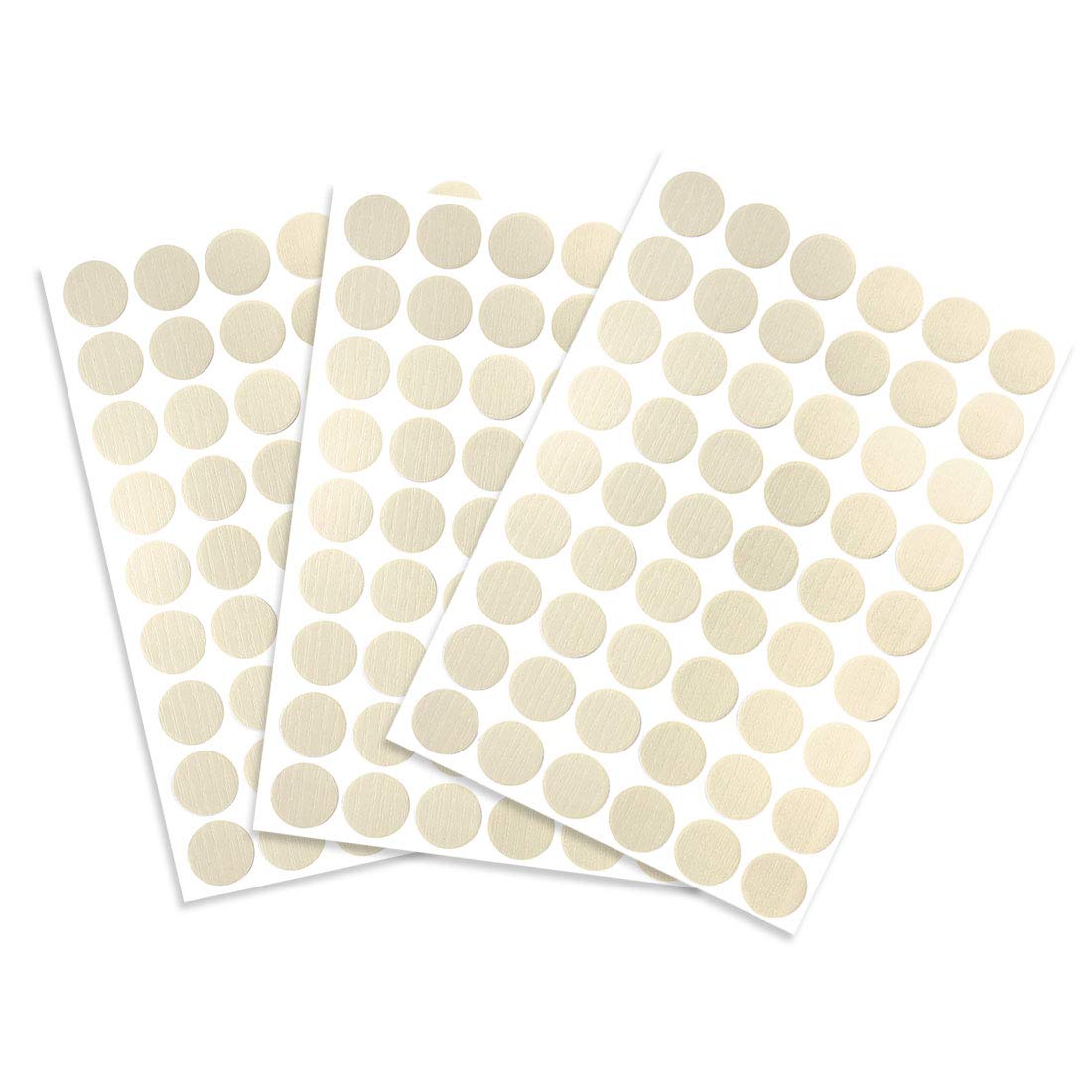 sourcing map Screw Hole Covers Stickers Textured Plastic Self Adhesive Stickers for Wood Furniture Cabinet 21mm Dia 162pcs in 3Sheet Thin Line White Relief