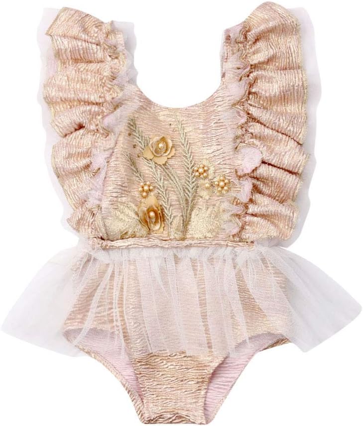 Newborn Infant Baby Girls Butterfly Sleeve Romper Clothes Ruffle Lace Bodysuit Tutu Dress Jumpsuit Princess Outfit