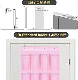 MISSLO Kids Over Door Shoe Organizer 24 Pockets Pink Breathable Mesh view 4