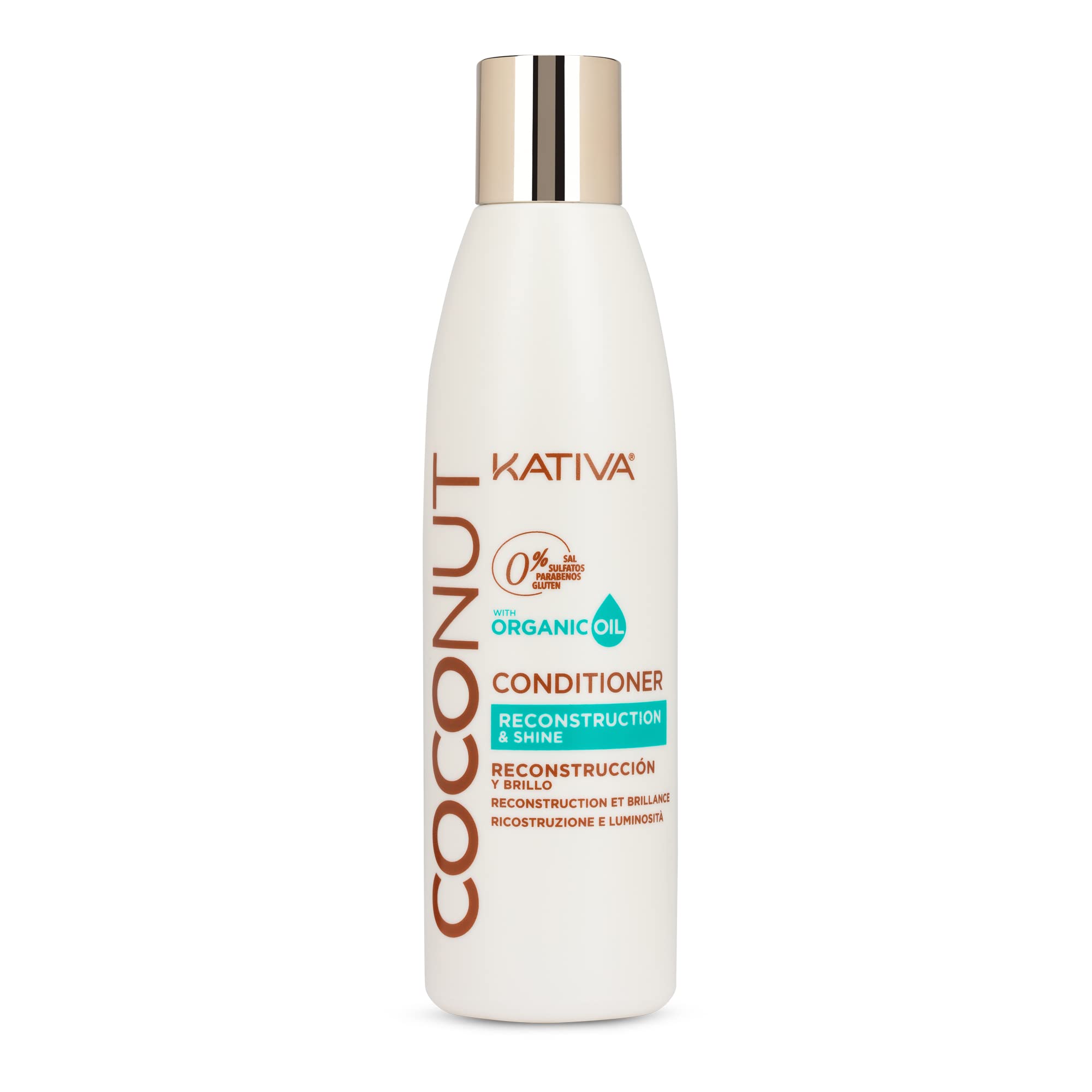 Kativa Coconut | Hair Conditioner 250ml | Reconstruction, Shine and Hydration | Heavily Damaged, Sensitized, Dry Hair | Organic Coconut Oil