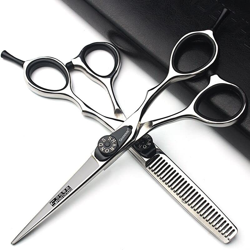 5.5 inch Japan 440C Laser Cutting Professional Hairdressing Hair Stylist Hair Trim and Hair sparse Scissors (Scissors Set)