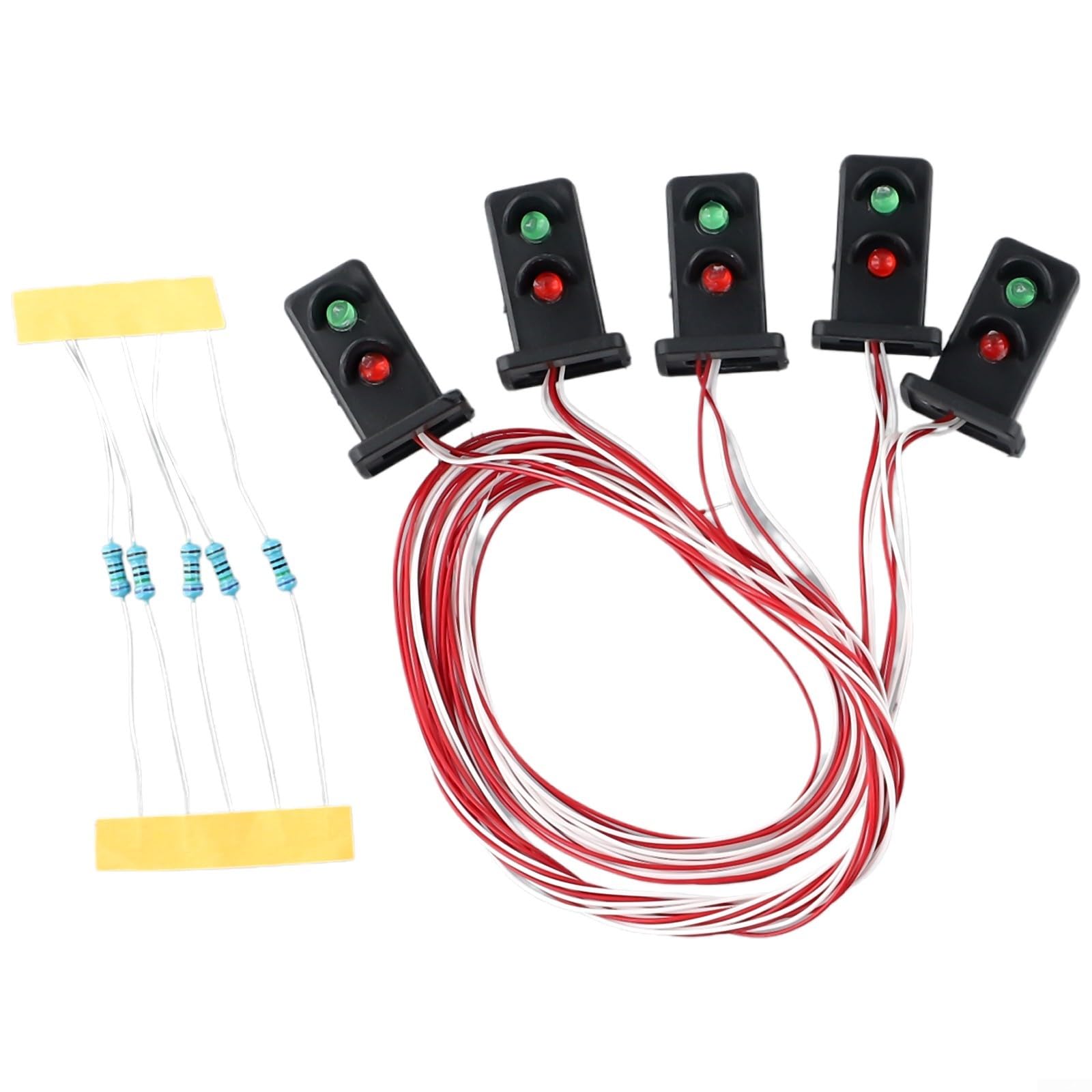 5pcs Model Railway Block Signals Green/Red OO HO Scale 20mm Traffic lights for Train Layout