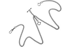 SIBOSUN Pocket Watch Chain Double Albert T-Bar - Antique 29 Inch Chains Vest Waistcoat