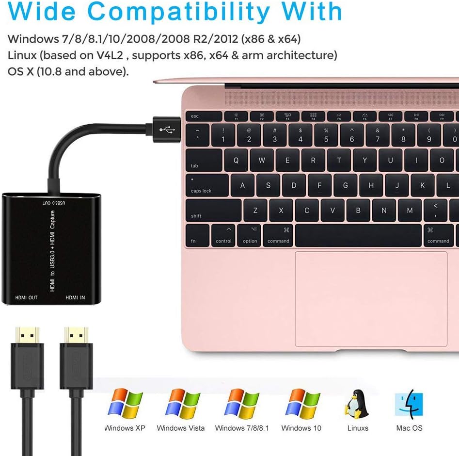 HDMI Capture,HDMI to USB 3.0,Full HD 1080P Live Video Capture Game Capture Recording Box,HDMI USB 3.0 Adapter Video and Audio Grabber for Windows, Mac OS and Linus System,Black,IF-LINK: Electronics