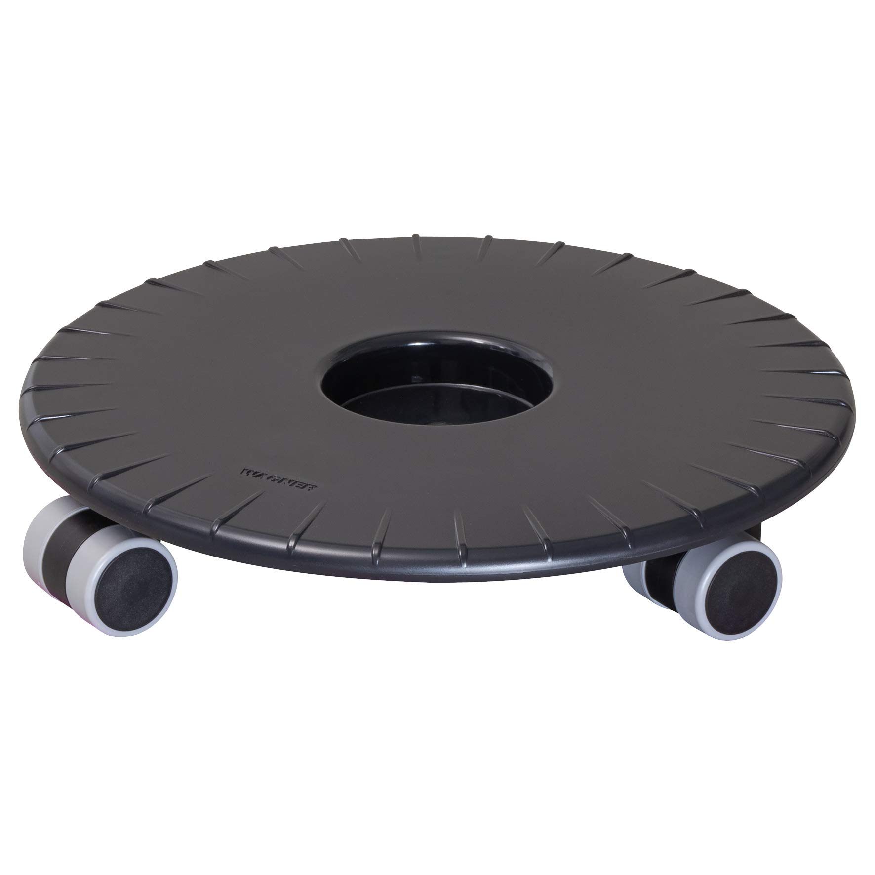 WAGNER Plant trolley FLAT Ø 30 x 6 cm I Plant trolley for indoor + outdoor use I Flat container trolley made of ABS synthetics, water-repellent, black I Load capacity 80 kg - 20044901