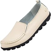 ANYUETE Women's Leather Loafers Comfortable Flat Shoes