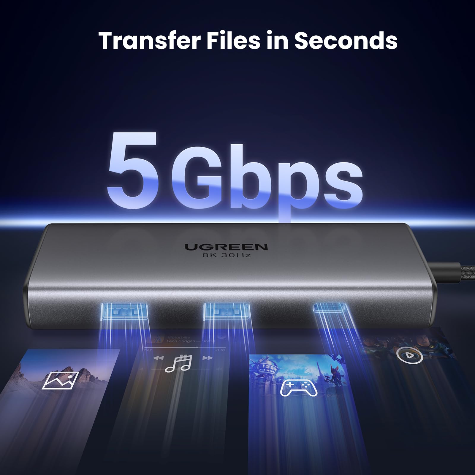 UGREEN Revodok 206 USB C Hub 2 HDMI Docking Station Dual HDMI, 3*USB Ports, PD 100W Schnellladen Kompatibel mit Surface, ThinkPad, Zenbook und mehr 7