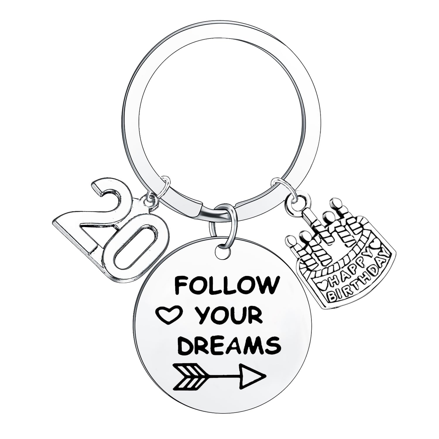 Waeceip Funny 20th Birthday Gifts for Women Men Happy Birthday Keychain Birthdays Jewellery for Women Friends Daughter Sister Brother Niece Present 20 Year Old Gifts (20th Birthdays)