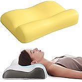 RESTCLOUD Contour Memory Foam Pillow, Cervical Neck Pillow for Neck Pain Relief, Ergonomic Memory Foam Neck Pillow for Side and Back Sleeper (Standard)