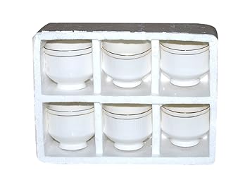 Pearl Bone China Tea and Coffee Cups, 140ml (Multicolour) - Set of 6