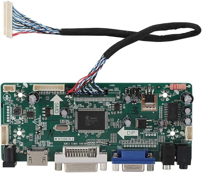 LCD Driver Board Kit, VGA+DVI+HDMI Input Controller Board Kit with 2CH