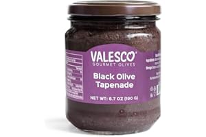 VALESCO Black Olive Tapenade - Rich Gourmet Spread for Dips, Appetizers, and Mediterranean Recipes (6.7 fl oz)