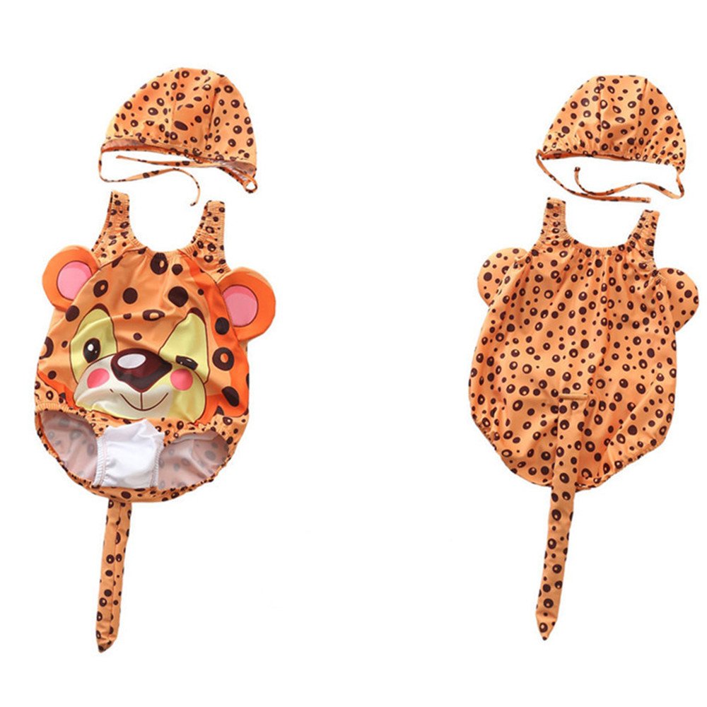 Polyester and Spandex,Lining  Polyester Spandex one piece hat leopard cartoon