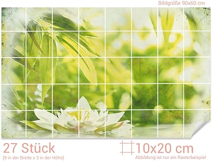 GRAZDesign Fliesen Folie Wellness - Klebefolie Fliesen Seerose