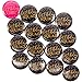 Juvale Birthday Squad Buttons 16 Pack - 2.3 in Medium Black & Pink Plastic - Happy Birthday Crew Pins for Group - Sweet 16 & 21st Crew Accessories