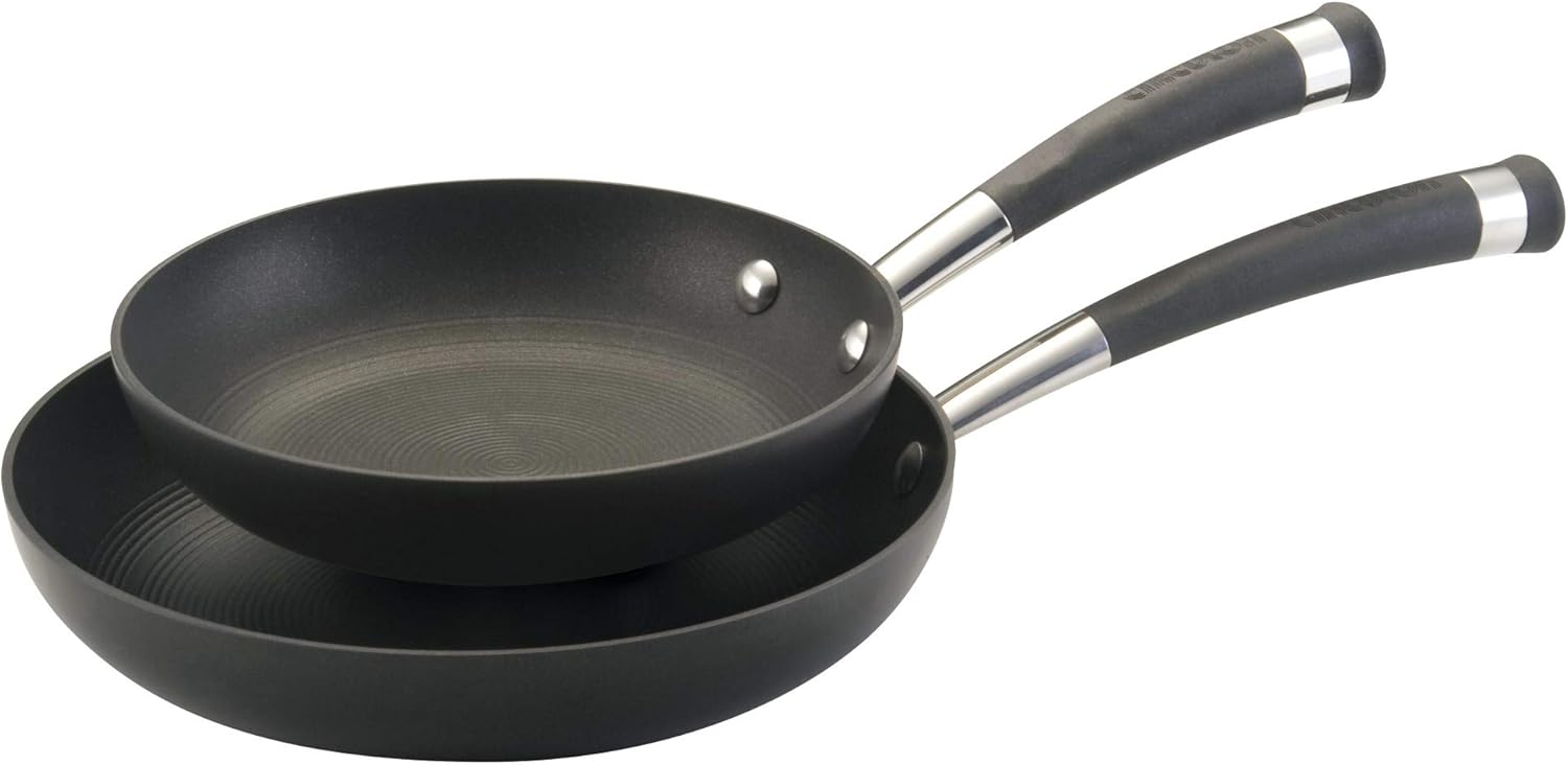 Circulon 82552 Espree Hard Anodized Nonstick Fry Pan Skillet Set, 8 Inch and 10 Inch, Black