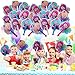 Mermaid Party Supplies: 24 Folding Mermaid Paper Fans - Variety Of Colors & Designs - Perfect For Any Mermaid Birthday Themed Party & Party Favors - Lifetime Replacement - M & M Products Online