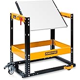 POWERTEC Flip Top Tool Stand with Caster Wheels - Mobile Workbench with 300lb Capacity, for Benchtop Power Tools, Heavy Duty (UT1012), Alloy Steel