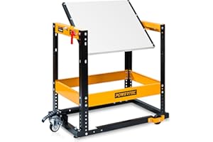 POWERTEC Flip Top Tool Stand with Caster Wheels - Mobile Workbench with 300lb Capacity, for Benchtop Power Tools, Heavy Duty (UT1012)