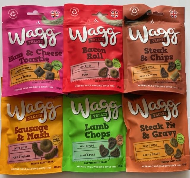 Surrey Feed Dog Treats Variety Pack - Pub Favourites (Steak & Chips/Ham & Cheese Toastie/Bacon Roll/Sausage & Mash/Lamb Chops/Steak Pie & Gravy)