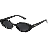 FEISEDY Small Retro Oval Cateye Sun Glasses for Women and Teens with Small Face, 90s Style Glasses B4172