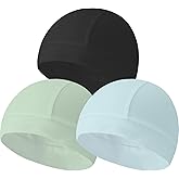 Hovyjumz 3 Pieces Cotton Skull Caps for Men Women Beanie Chemo Headwear Riding Helmet Liner Running Sleeping Hats