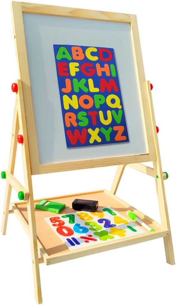 Lifemall BB Easel Chalkboard Tabletop Standing Wooden Learning Board for Kids Painting Drawing (Small-TB)