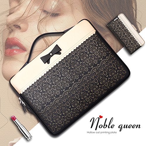 WWW 13-14Inch Water Resistant Laptop Sleeve Case with Handle and Pocket for Microsoft Surface Laptop/Book/Book 2 13.5",MacBook Air/Pro 13" 13.3" 14" Tablet Laptop Waterproof Carrying Case Black - Thumbnail 7