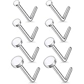 Lsnevsie 18G 20G 22G Astm F136 Titanium Nose Rings Studs Piercing Jewelry for Women Men Nose Nostril Piercing Jewelry Top Flat 1.5mm 2mm 2.5mm 3mm 4 Pair