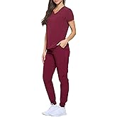 Natural Uniforms Womens Essential Cool Stretch Jogger Scrub Set with Regular and Petite Sizes