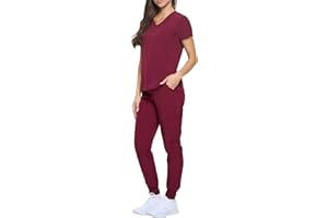 Natural Uniforms Womens Essential Cool Stretch Jogger Scrub Set with Regular and Petite Sizes