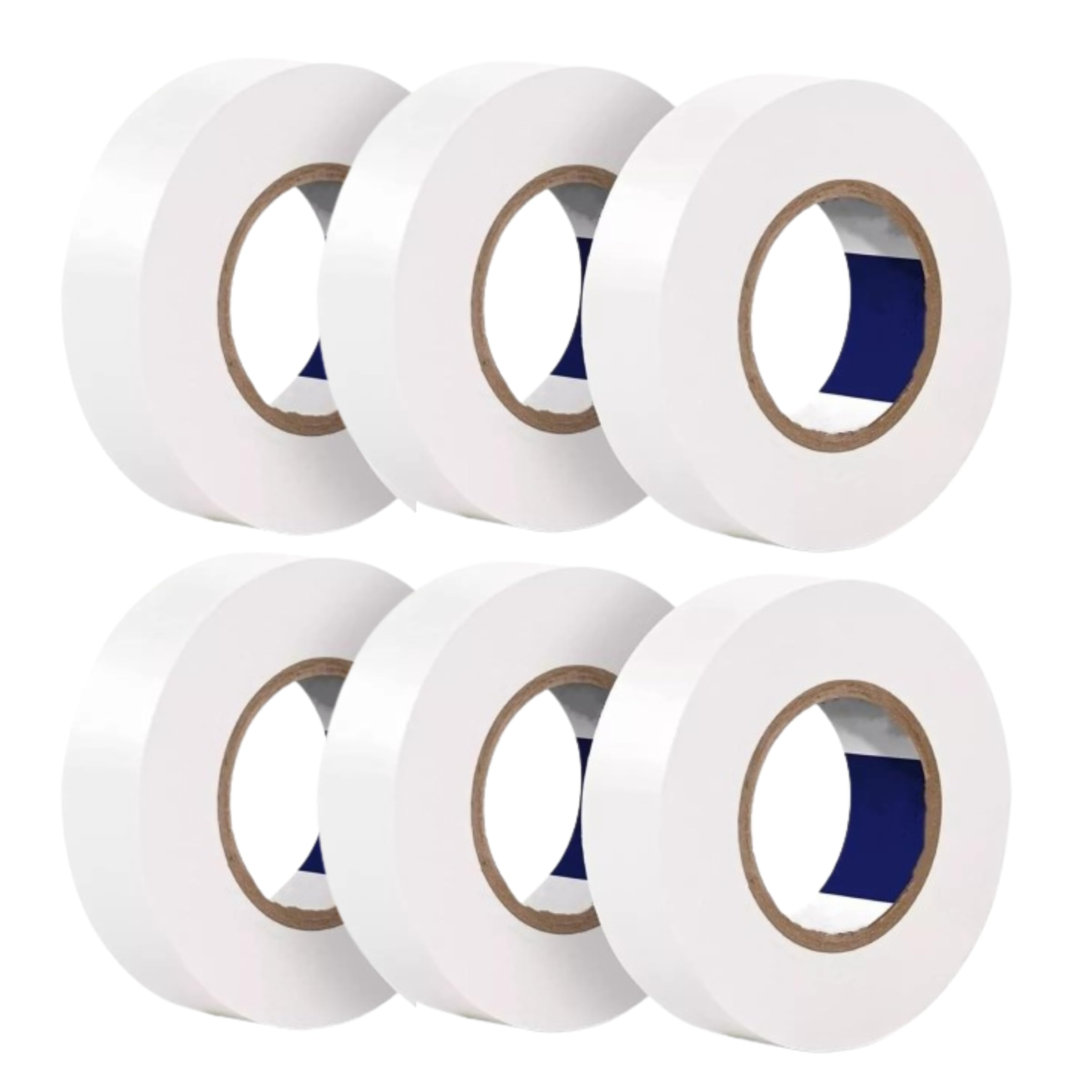 HomeBerg White Electrical Tape - 19mm x 10m - Moisture and Heat Resistant, PVC Strong Self Adhesion, Multipurpose for Electric Wires, DIY (White, 6 Pack)