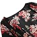 FANALA Bohemia Women Ethnic Floral Print Chiffon Long Kimono Top Blouse Cardigan (Black, X-Large)