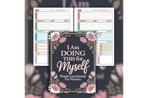 104 Pages A5 Weight Loss Journal for Women, Useful Fitness Planner Tracker Exercise Journals Spiral Notebook for Tracking Wei