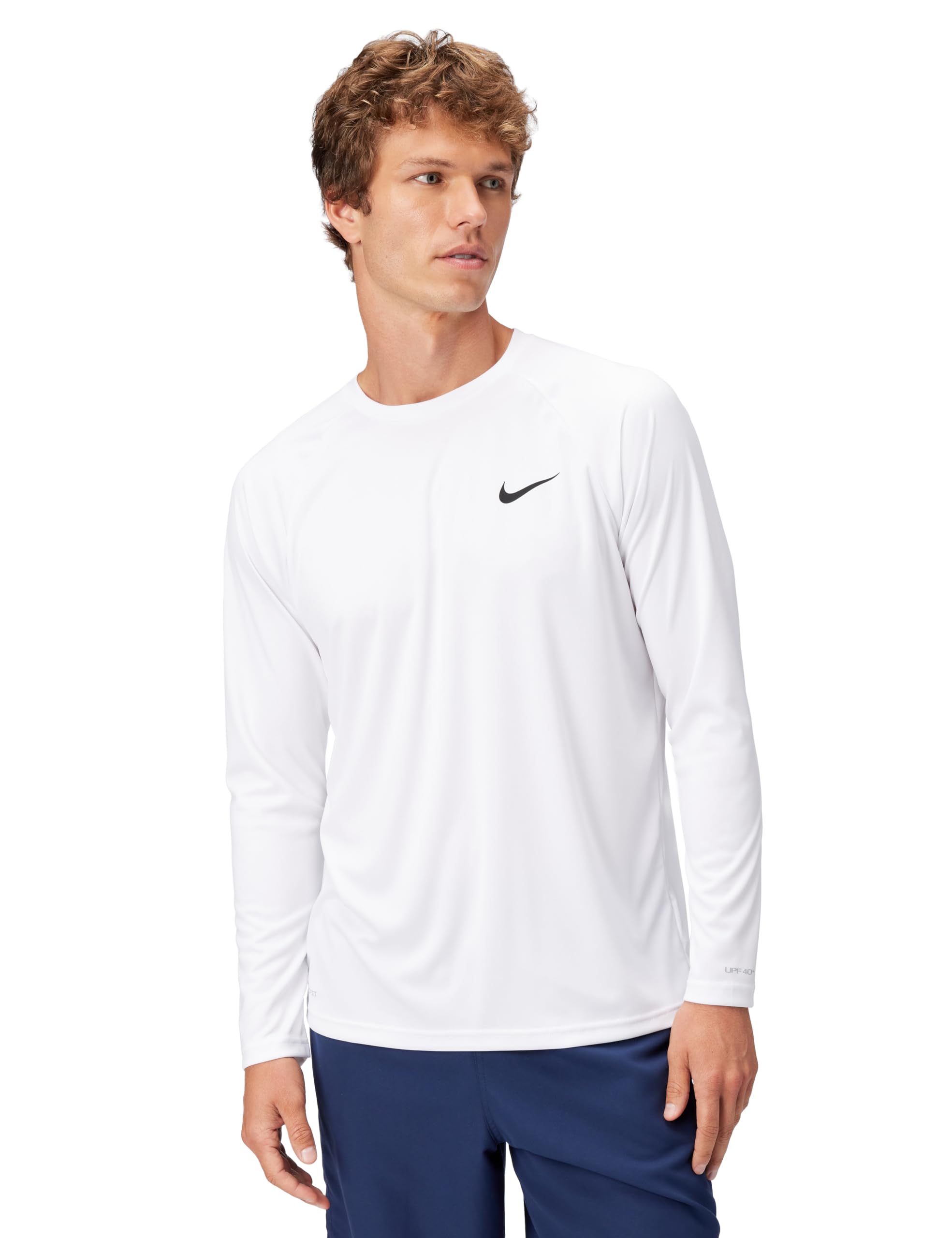 Nike Men's Long-Sleeve Hydroguard,White,Large Image