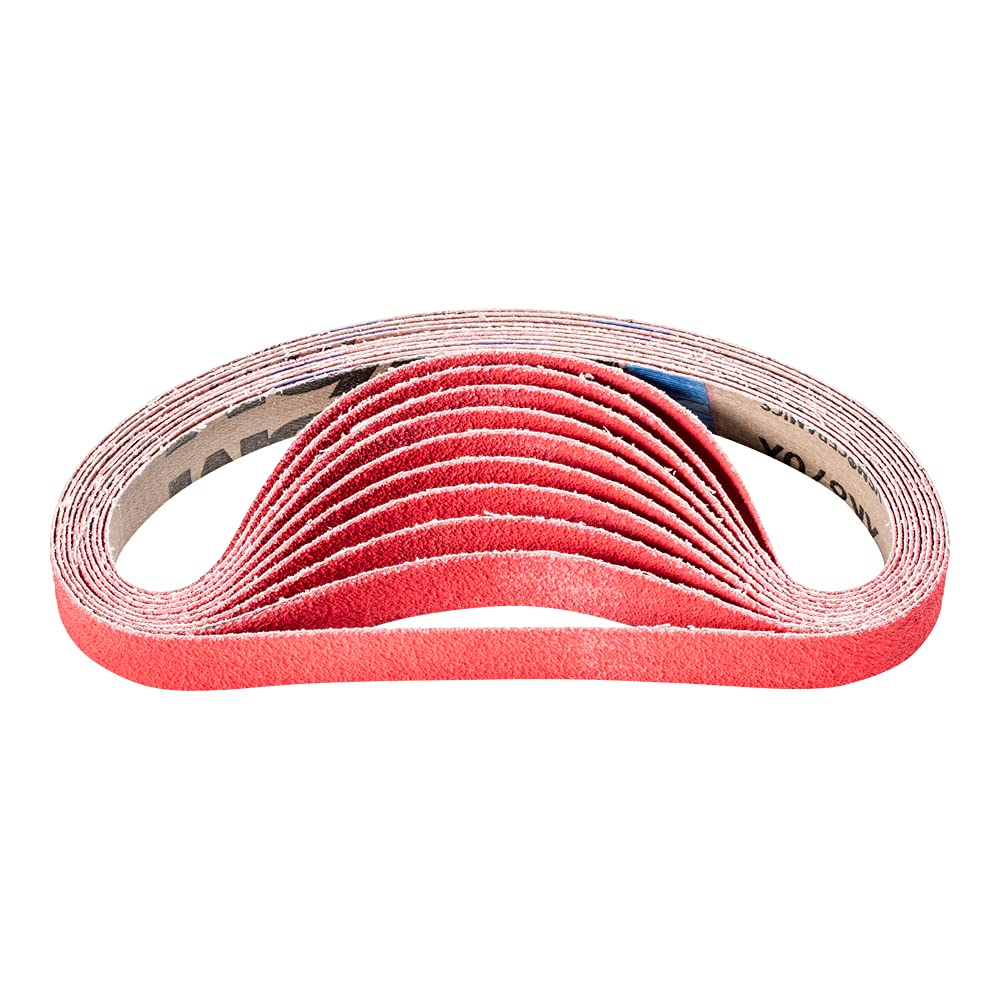 PFERD 45098024 Sanding Belt BA, Pack of 10, Ceramic Grain 20 x 520 mm CO-COOL60, for Stainless Steel Cutting with Belt Sander