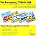 Set of 4: 9 Piece Wooden Emergency 911 Vehicles Puzzles. Kids Colorful Educational Jigsaws include Fire Truck, Ambulance, Police Car and Helicopter. For preschoolers over 3 years, by INTELLITOYZ