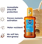NIVEA SUN Protect Bronze Oil Spray SPF 30 200ml UVA UVB Tan Accelerator Water view 2