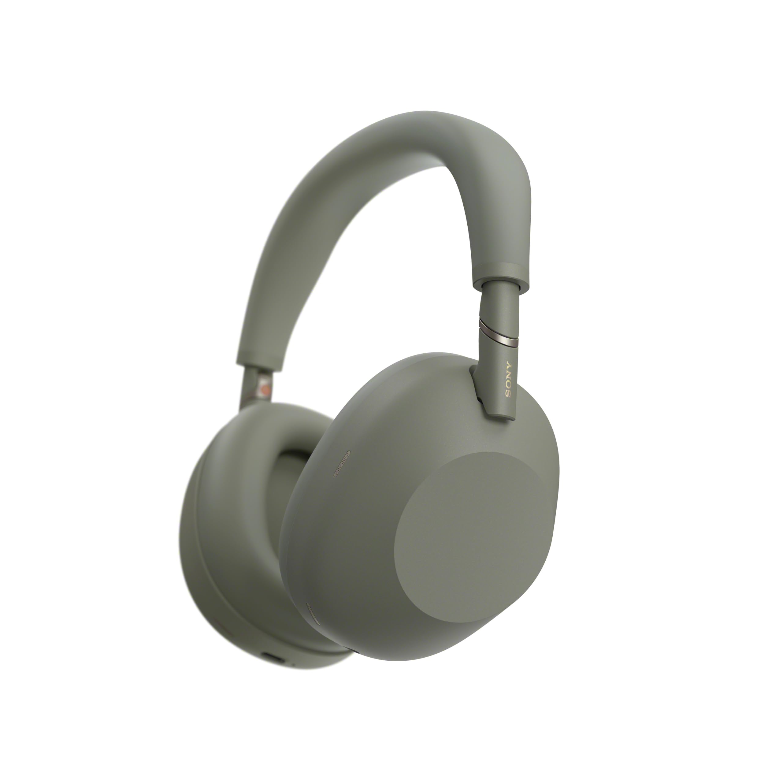 Sony WH-1000XM6 kabellose Noise Cancelling-Kopfhörer, Signature Hi-Res Sound, Bluetooth-Kopfhörer, Komfort, faltbares Design, magnetische Tragetasche, 30 Std.-Akku NC An, iOS & Android - Olive Gray
