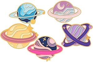 EXCEART 5Pcs Space Planet Enamel Pin Set Universe Planet Brooches for Backpacks Jackets Hats Alloy Lapel Pins 1.29X0.90X0.39I