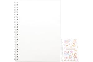 HEAROO Reusable Sticker Book Album, 40 Sheets, Collecting Notebook Binder (Coil - Transparent)