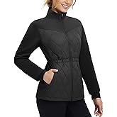 baleaf Women's Quilted Jackets Golf Winter Lightweight Warm Stand Collar Water Resistant Puffer Jacket 4 Pockets