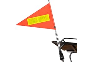SHIQIKEJIPTY Golf Cart Flag Pole Reflective Golf Cart Accessories 22X30cm Orange Safety Flag Telescopic Pole Golf Cart Flag Mount Wheelchairs Safety Flag
