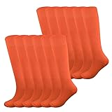 Fitliva Baseball Socks Orange Tube Socks for Sports