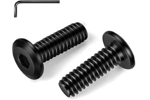 MewuDecor 1/4-20 x 3/4" Flat Head Socket Head Screw Furniture Bolts Countersunk Connector Screws, Stainless Steel 18-8 (304), Black Oxide, Fully Threaded, 25 PCS