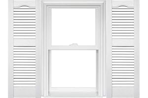 Mid America Open Louver Vinyl Shutters (1 Pair) - 14.5 x 36 001 White