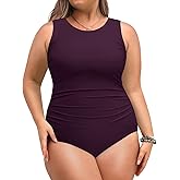 Daci Women Plus Size One Piece Swimsuit Tummy Control Athletic Bathing Suit Slimming Swimwear