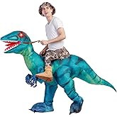 GOOSH Inflatable Dinosaur Costume for Adult Halloween Costume Women Man Funny Blow up Costume for Halloween Party Cosplay