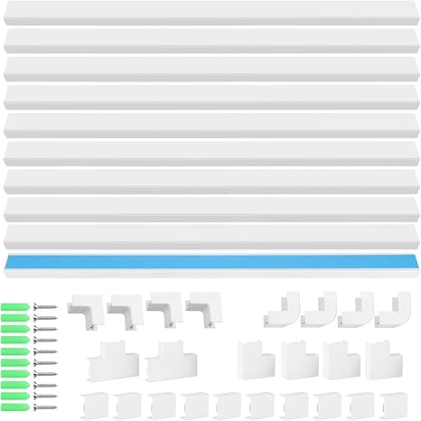 Amazon Co Jp Agptek テープ付きモールセット 配線カバー ケーブルカバー 全48セット 配線モール 管理チャネルシステム 電線モール コンピュータ整理非表示ケーブル ホームオフィステレビ壁マウント 電子ワイヤコードカバーキットター テープ ケーブル ケーブルカバー