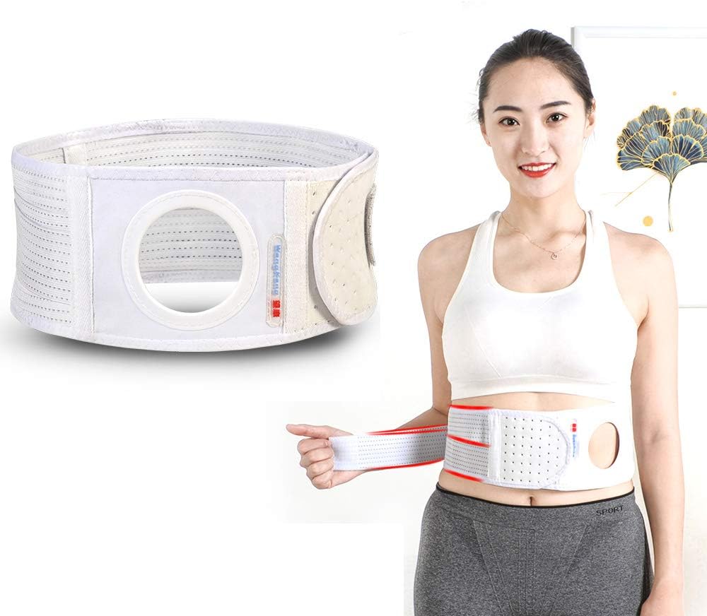GHzzY Elastic Ostomy Belt for Waist Abdominal with Breathable Stoma Opening - for Fixed Ostomy Bag & Prevent Parastomal Hernia,9cm,M